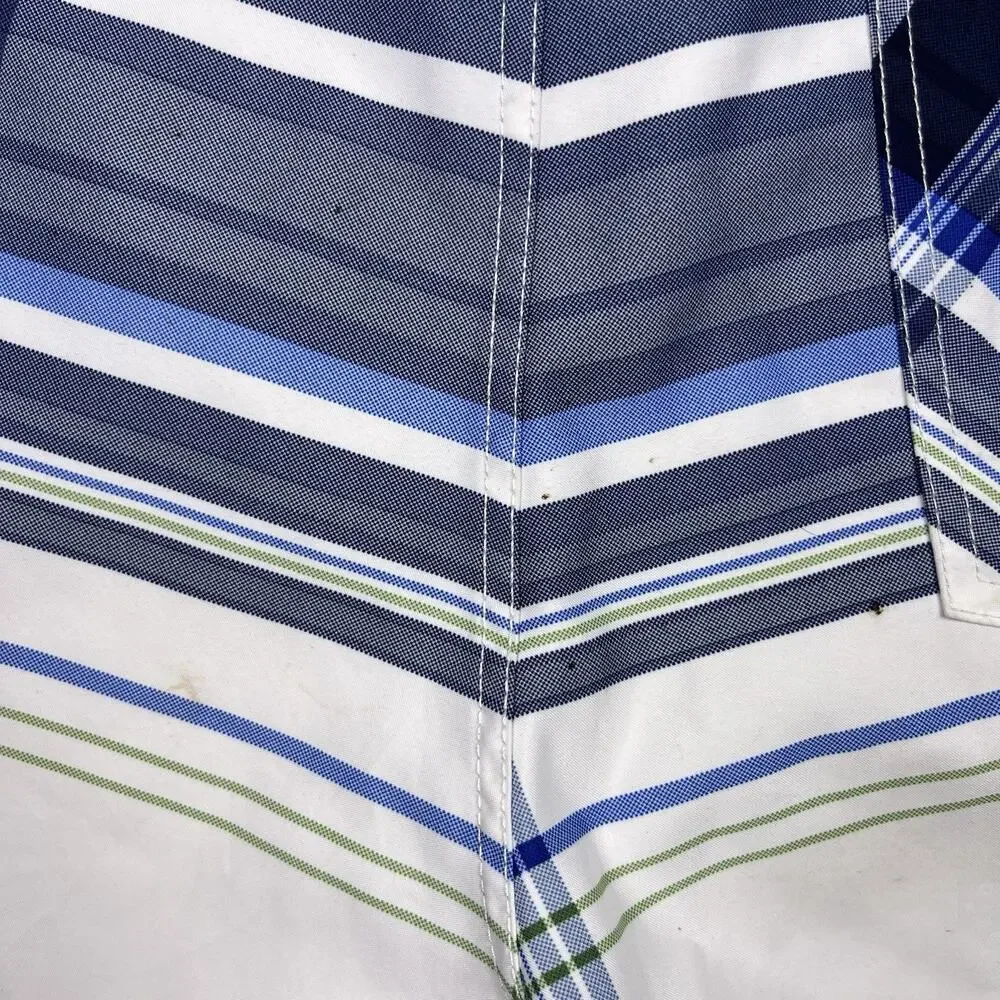Nautica swim trunks‎ blue white lined size 34